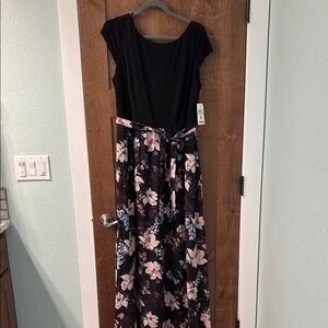 Floral Black and Pink Women's Dress